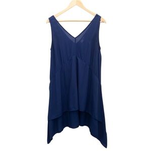 KOY Resort Dress Sleeveless 100% Rayon Navy Blue